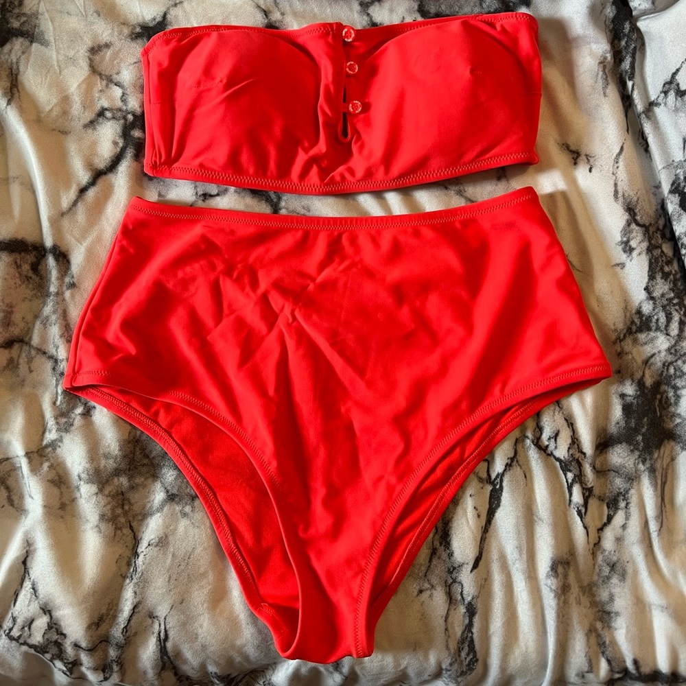 High waisted bathing suit